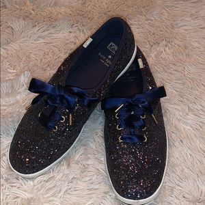 dark blue sparkly kate spade keds